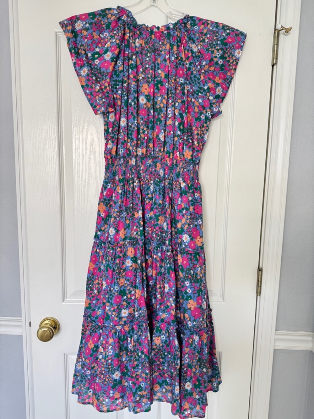 Rails Purple Floral Tiered Smocked Midi Dress - Picture 7 of 7